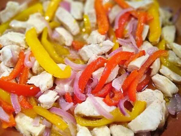 chicken with peppers and onions