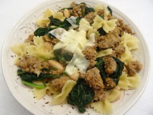 pasta with sausage and spinach