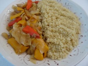 stir fry cabbage with quinoa