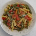 Tri-Color Pasta with Diced Tomatoes