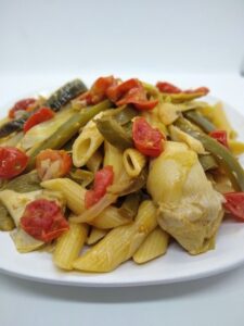 Pasta with Artichokes and Peppers