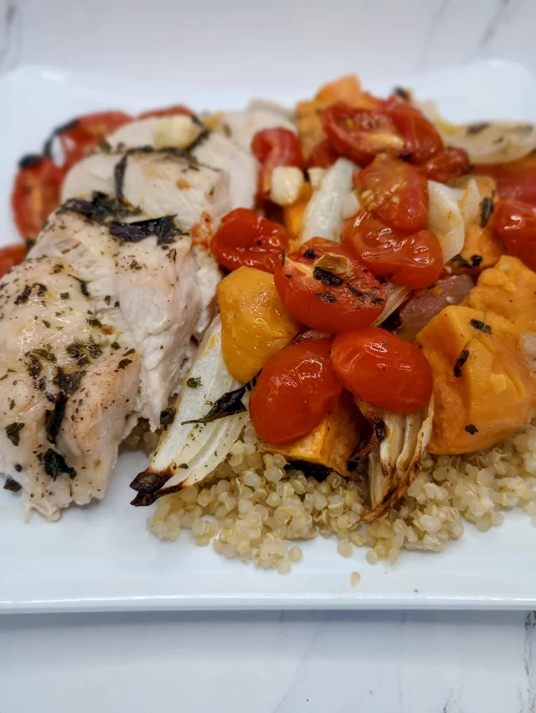 Baked Chicken and Cherry Tomatoes Feature