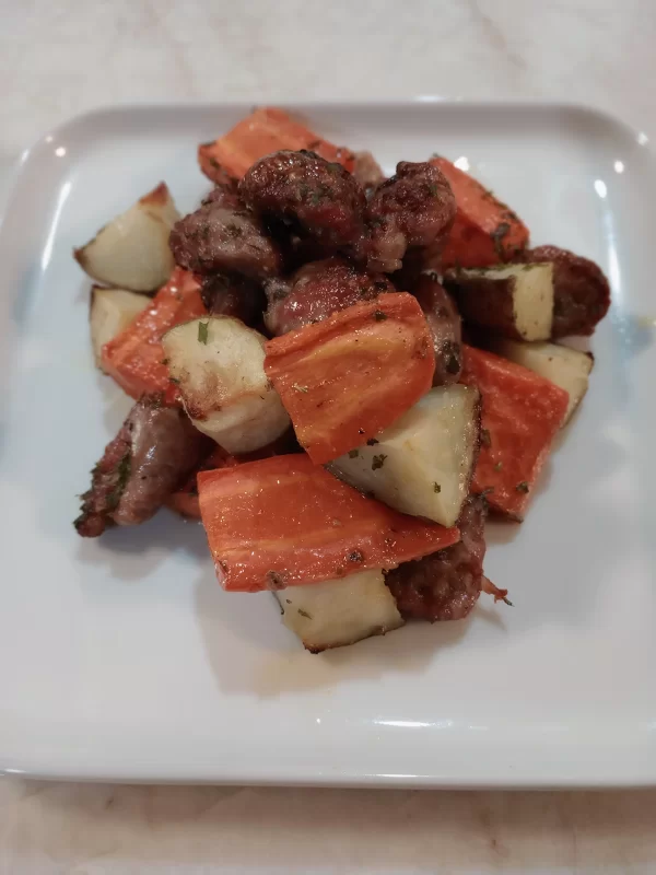 Baked Italian Sausage and Potatoes: Plate