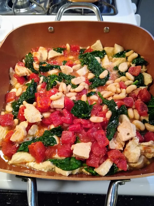 Chicken with Spinach and Cannellini Beans: Finished Dish