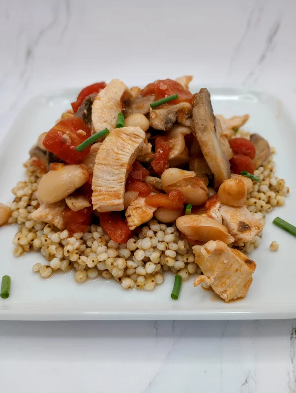 Chicken with mushrooms and beans feature image