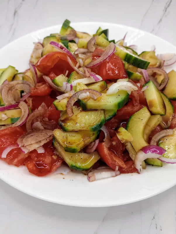 Cucumber and Tomato Salad Seasoned