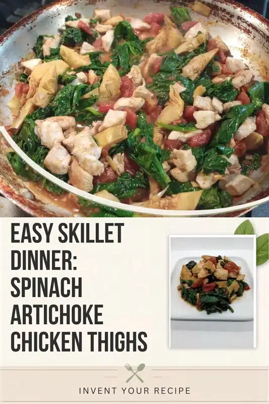 Easy Skillet Dinner_ Spinach Artichoke Chicken Thighs Easy Skillet Dinner_ Spinach Artichoke Chicken Thighs