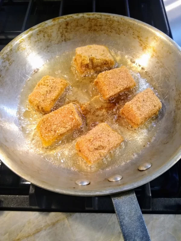 Fried Salmon Bites: Before Frying