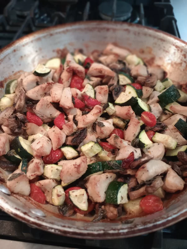 Mushroom and Zucchini Chicken Recipe Finished