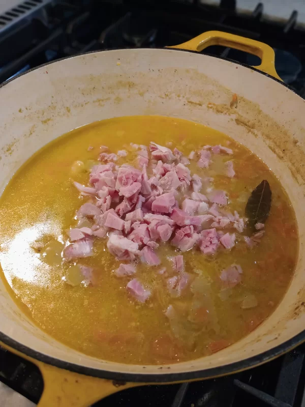 Pea and Ham Soup: Add Ham Pieces