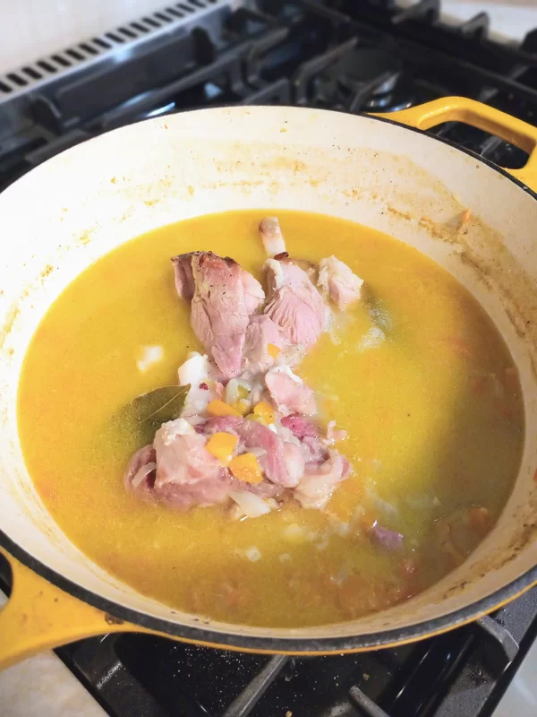 Pea and Ham Soup: Simmer for 45 Minutes