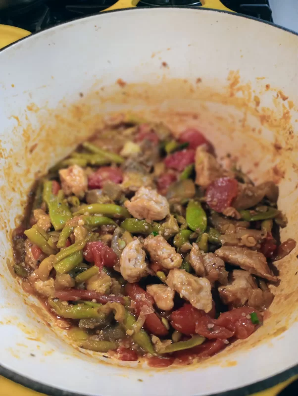 Pork Tenderloin Bites with Eggplant Finished In Pot