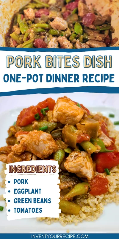 Pork Tenderloin Bites Dish with Eggplant