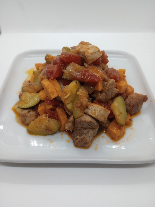 Pork and Zucchini with Sweet Potatoes Dish