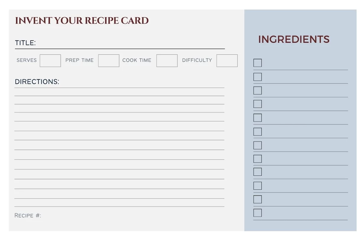 Recipe Card 8x11 Template (1card)