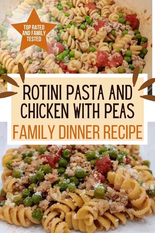 Rotini Pasta and Chicken with Peas