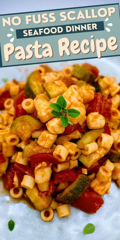 Scallop Pasta with Zucchini and Tomatoes Dinner
