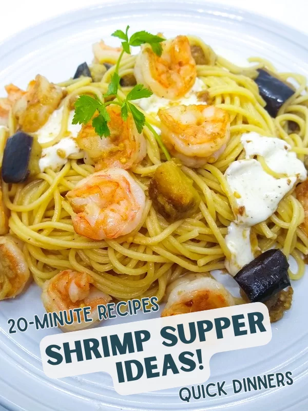 Shrimp with Eggplant and Fresh Mozzarella