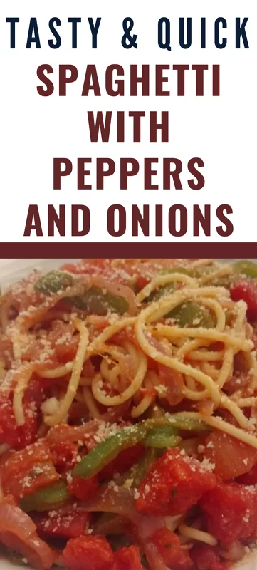 Spaghetti with Peppers and Onions: PIN Image