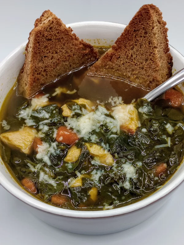 Early Spring Spinach Soup With Chicken Simple Recipe