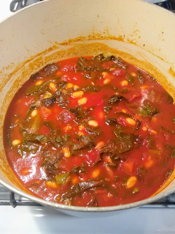 Swiss Chard with Beans and Tomatoes Finish Swiss Chard
