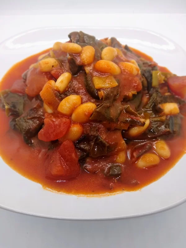 Swiss Chard with Beans and Tomatoes: Finished Dish