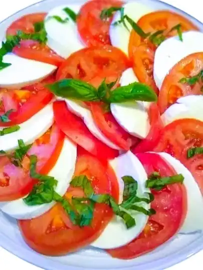 Tomato Mozzarella Basil Salad_No Vinegar Tomato Mozzarella Basil Salad_No Vinegar