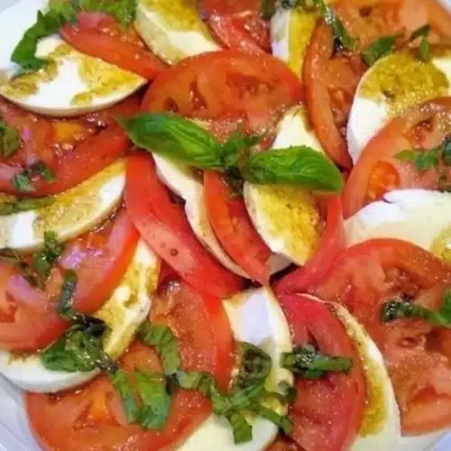 Tomato Mozzarella Basil Salad Recipe 2 Tomato Mozzarella Basil Salad Italian appetizer