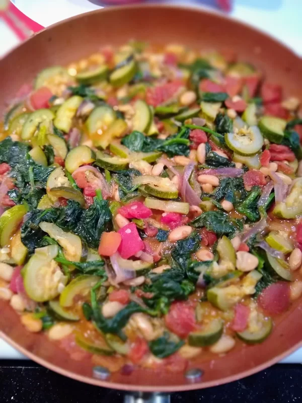 Zucchini with Beans and Spinach: Finished Dish
