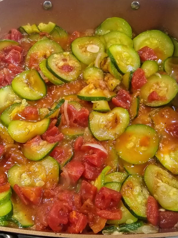Zucchini with Tomatoes: Finished Dish
