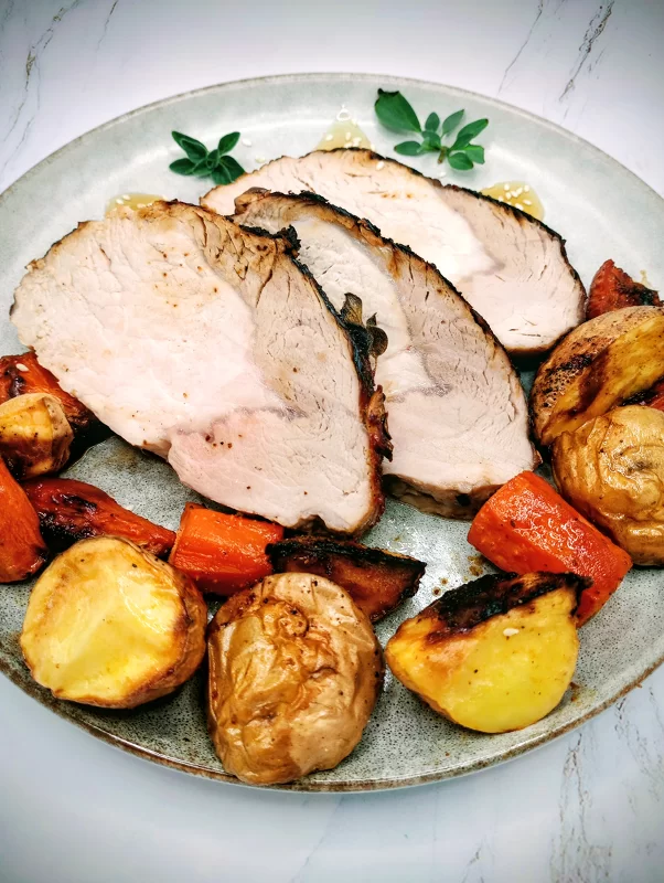 air fryer pork loin roast feature