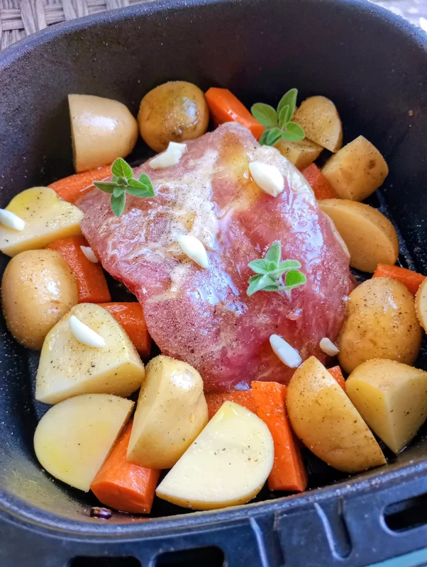 air fryer pork loin roast seasoned