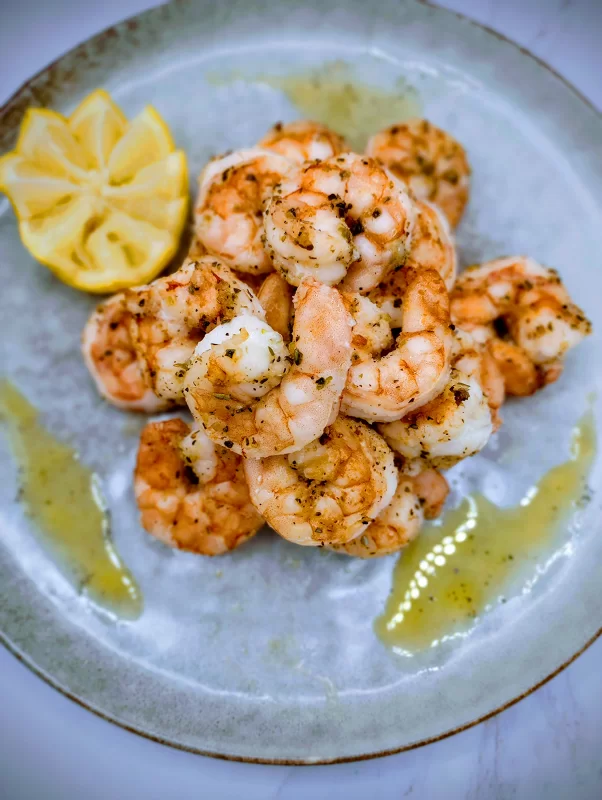 air fryer recipe for shrimp plated