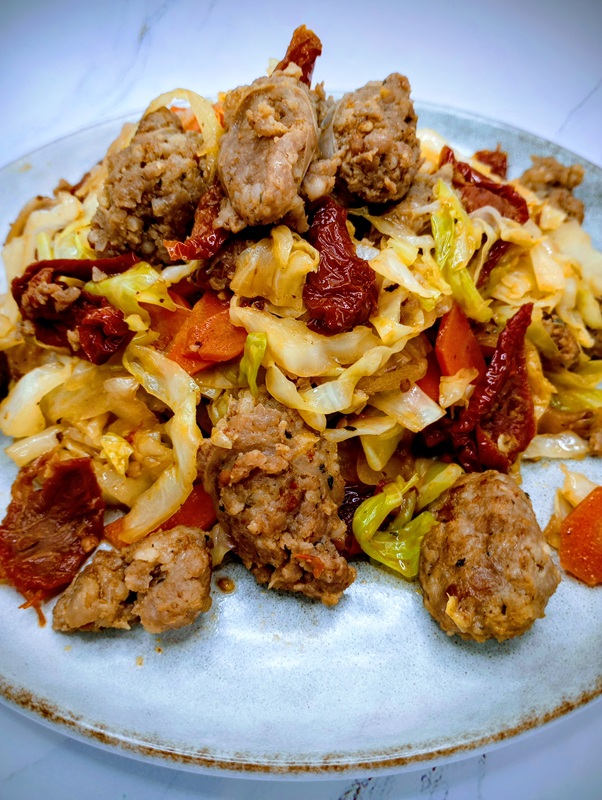 italian sausage and cabbage plate 3