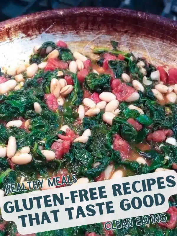 spinach and tomatoes with beans