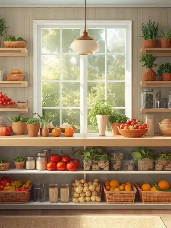 stress-free dinner ideas – pantry with fresh ingredients